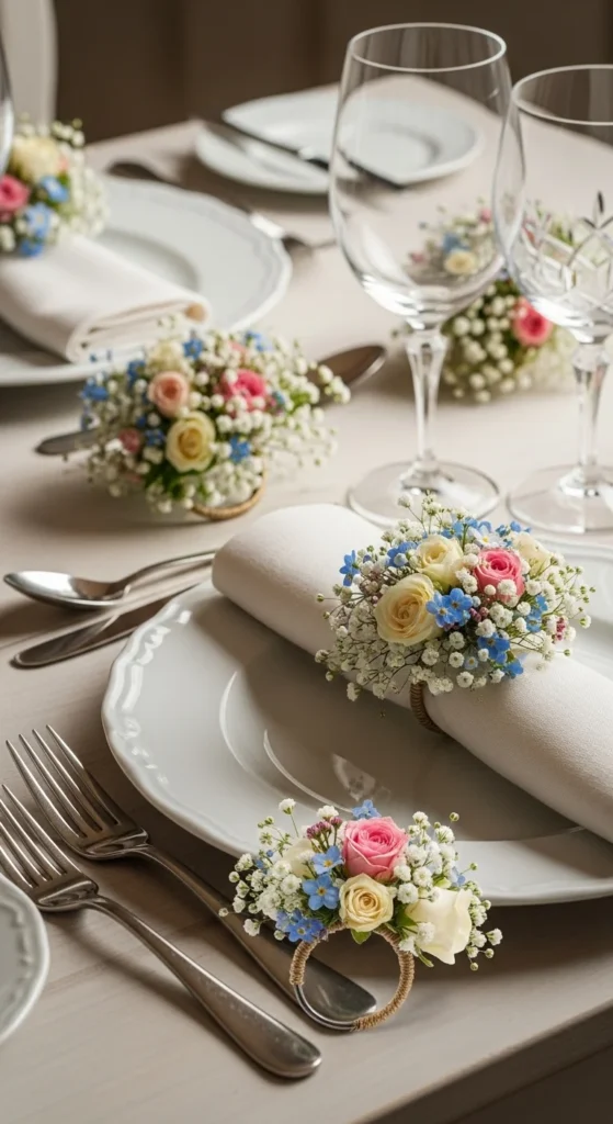 DIY Flower Napkin Rings