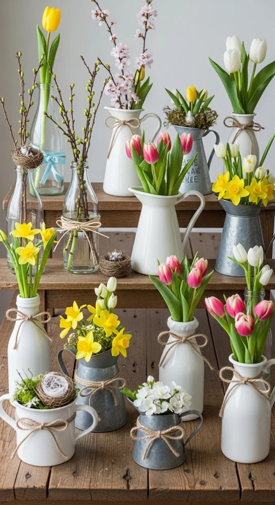 DIY Thrifted Vase Arrangements