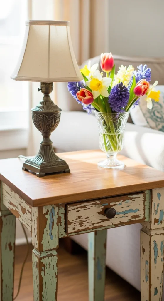 Distressed Wooden Side Tables