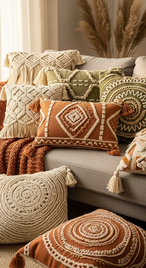 Earth-Tone Throw Pillows