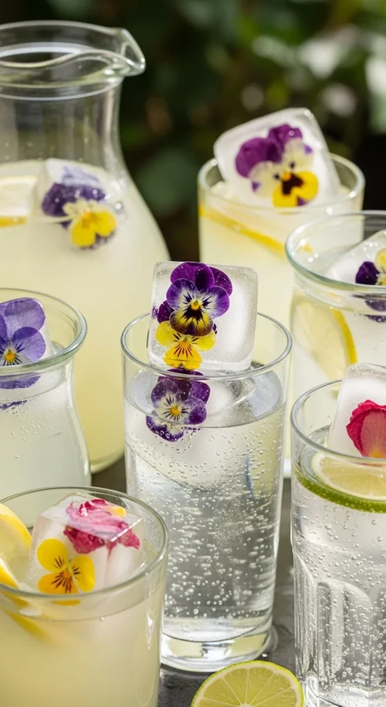 Edible Flower Ice Cubes
