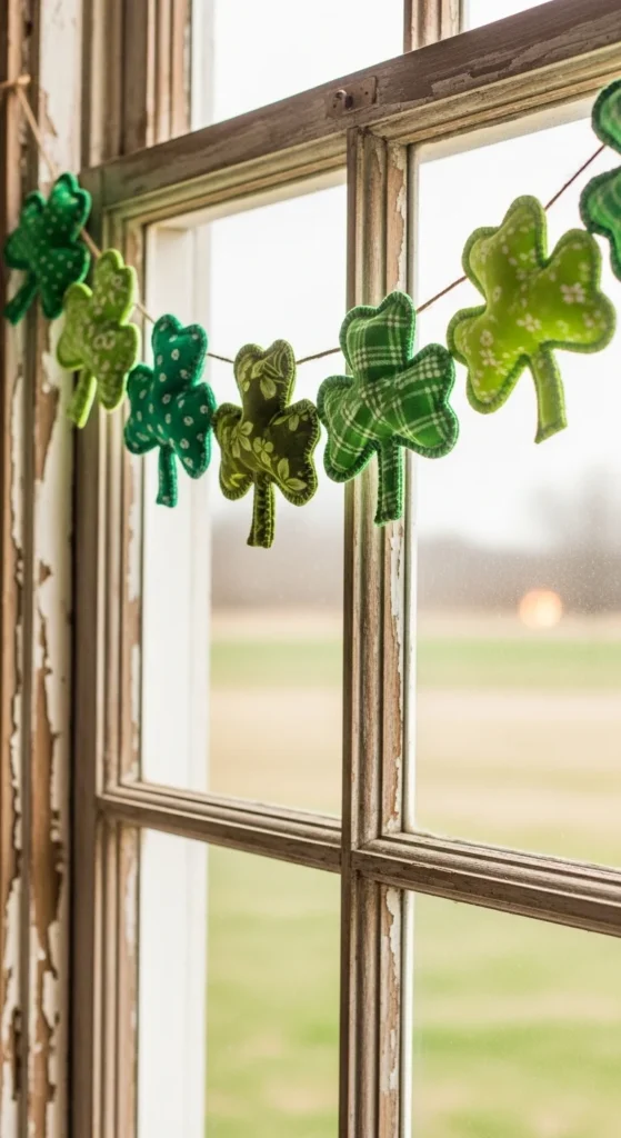 Fabric Scrap Shamrocks