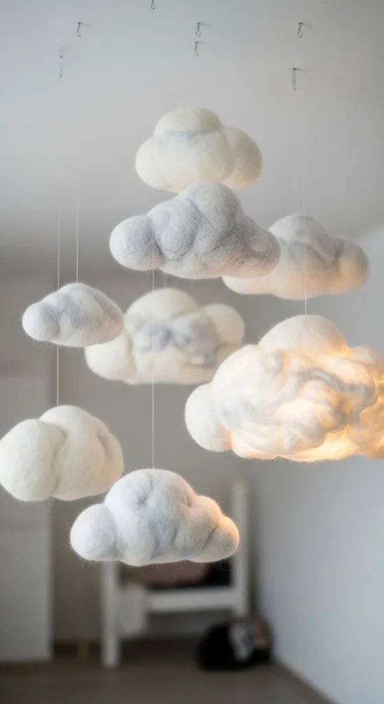 Felted Wool Clouds