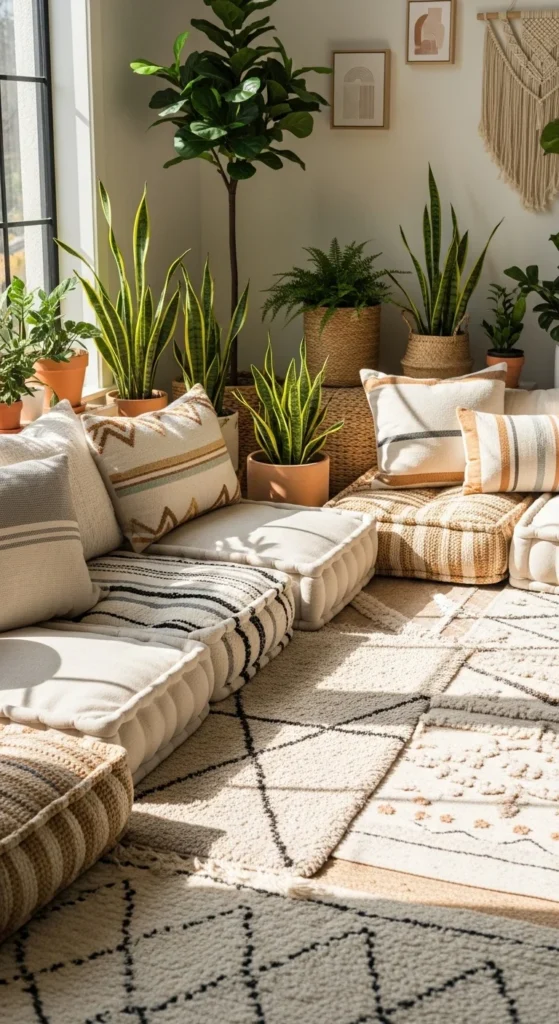 Floor Cushions in Soft Fabrics