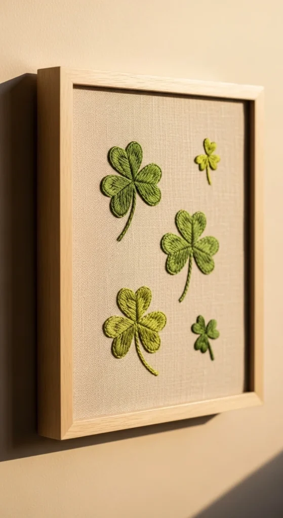 Framed Fabric Clover Motifs