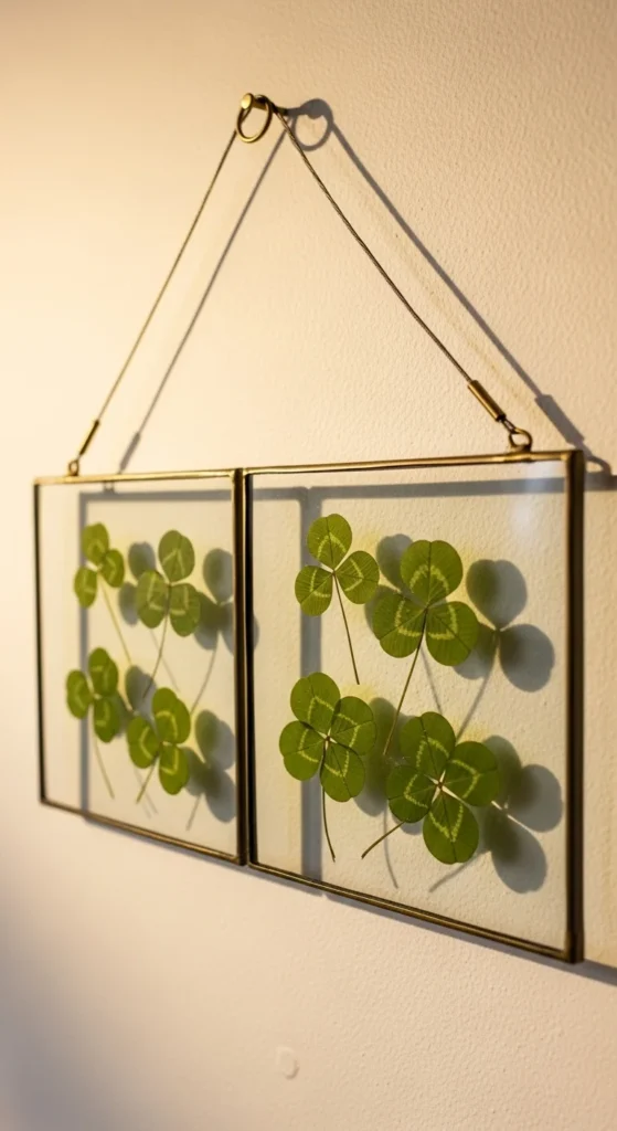 Glass-Pressed Clover Art
