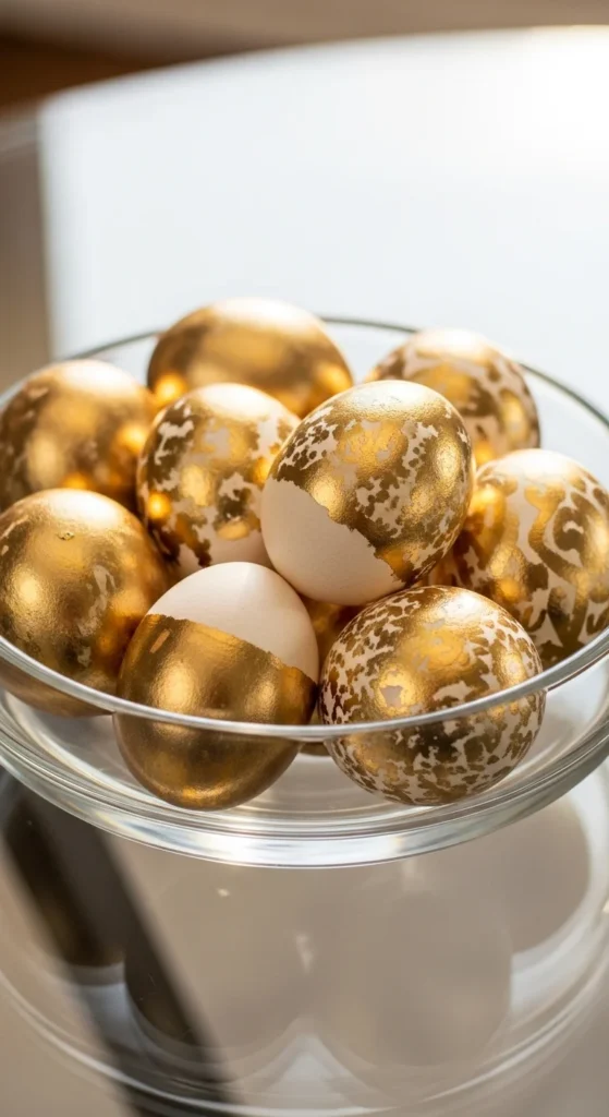 Gold-Dipped Easter Eggs