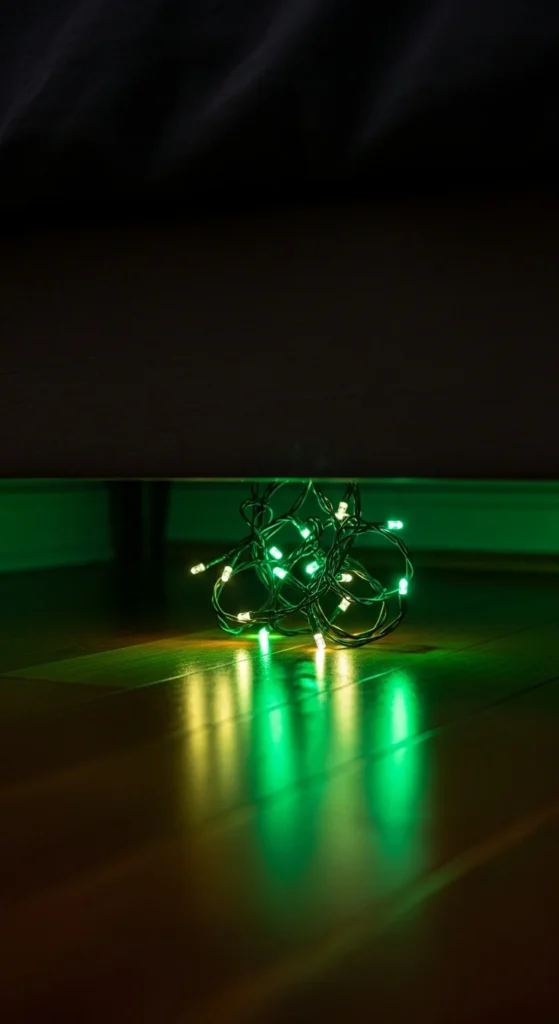 Green Fairy Lights Under Beds