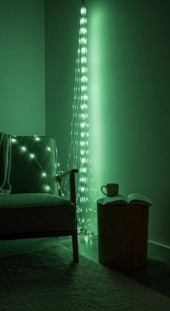 Green Fairy Lights in Corner Clusters