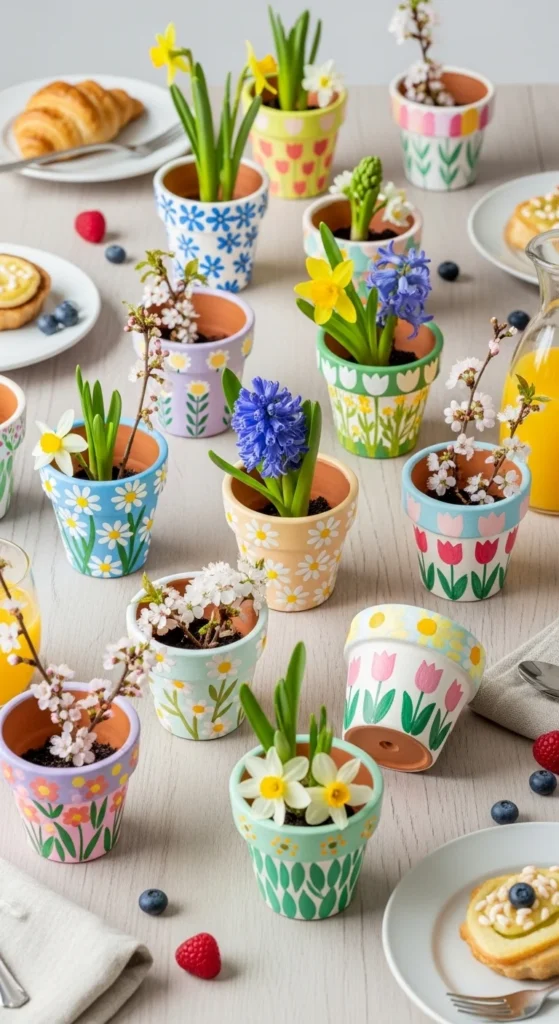 Hand-Painted Clay Pots