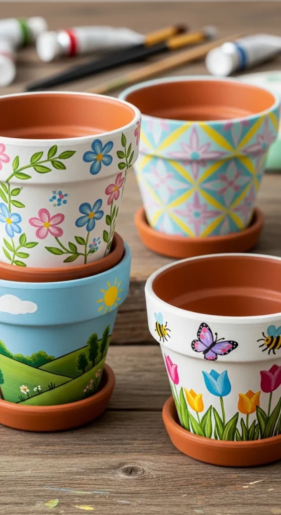 Hand-Painted Terracotta Pots