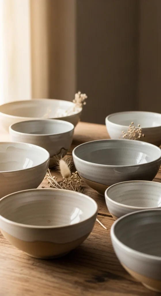 Handmade Pottery Bowls as Decor