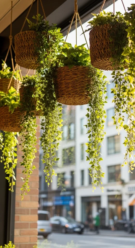Hanging Baskets with Ferns