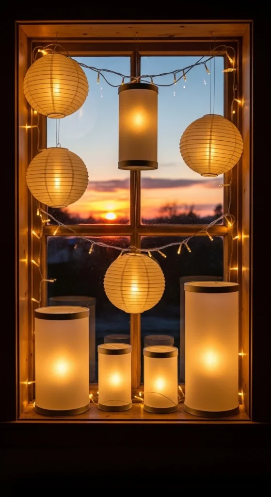 Hanging Lanterns with Fairy Lights