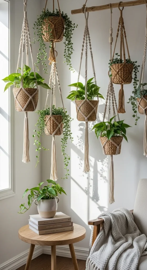 Hanging Plants in Mixed Baskets