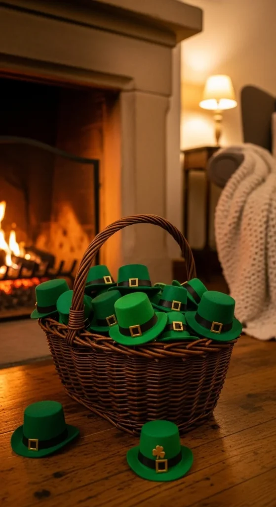 Hat-Filled Basket Decor