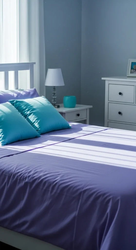 Lavender, Aqua, and White