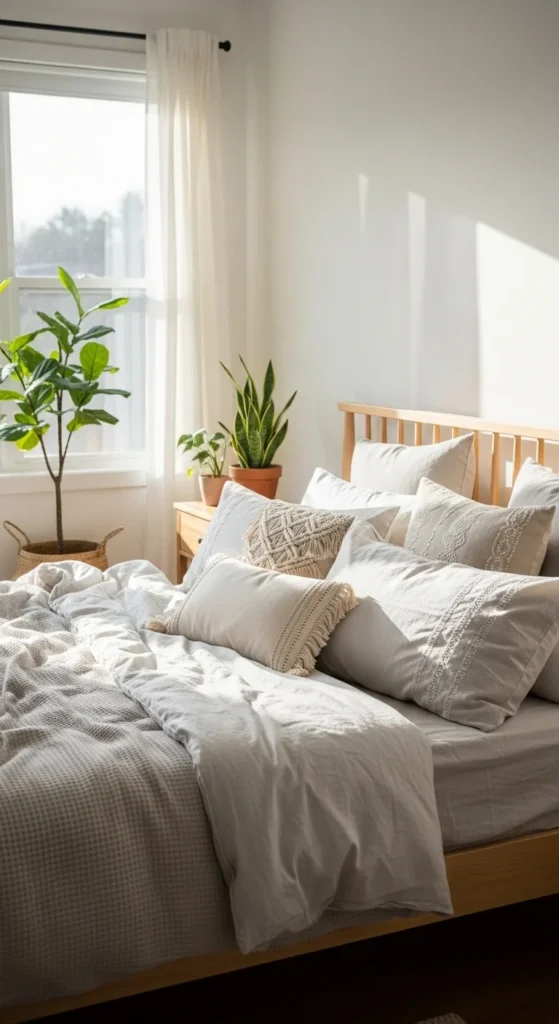 Light Cotton Bedding With Subtle Texture