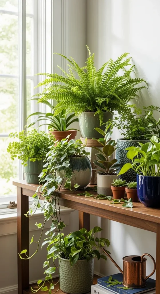 Lush Greenery in Potted Plants