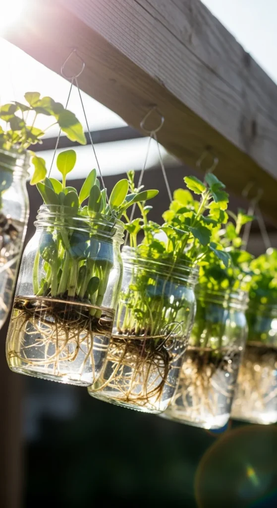 Mason Jar Hanging Garden