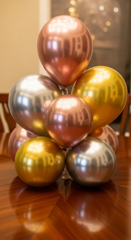 Metallic Balloon Centerpieces