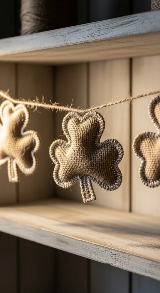 Mini Burlap Pocket Shamrocks