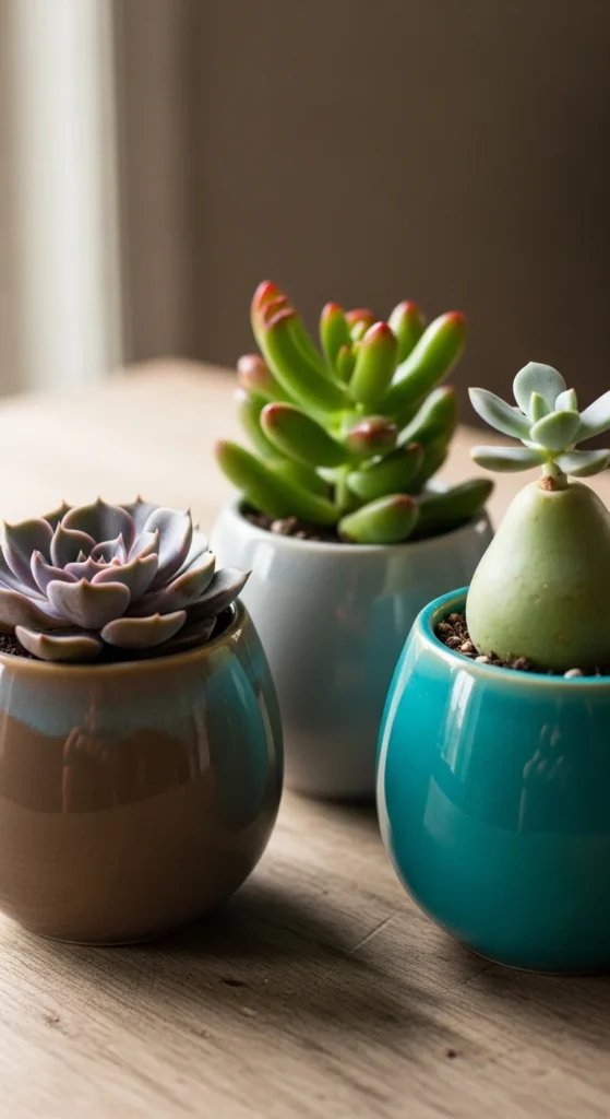 Mini Potted Succulent Trio