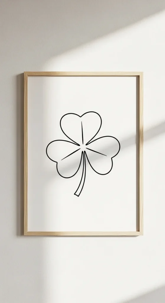 Minimal Line Clover Prints