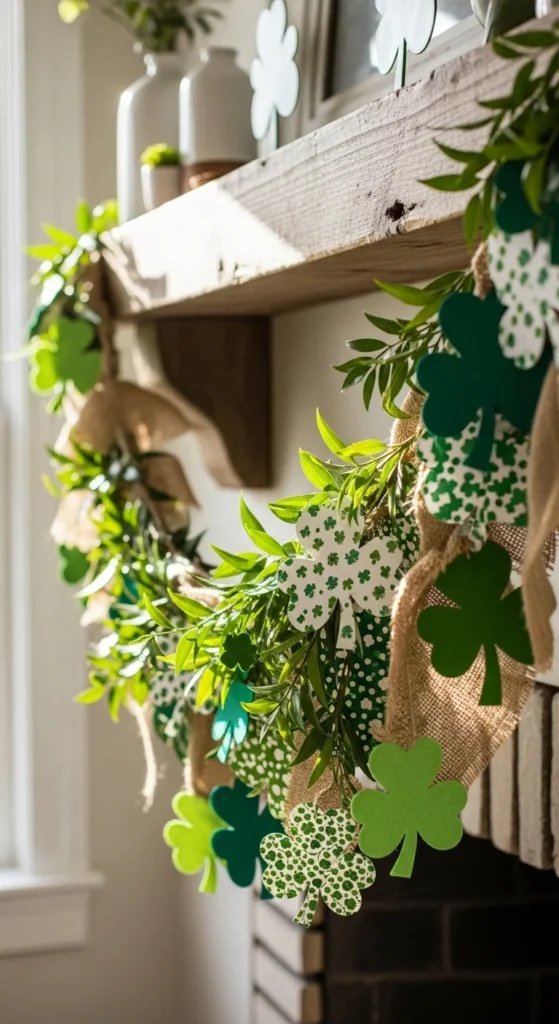 Mixed Media Shamrock Garland