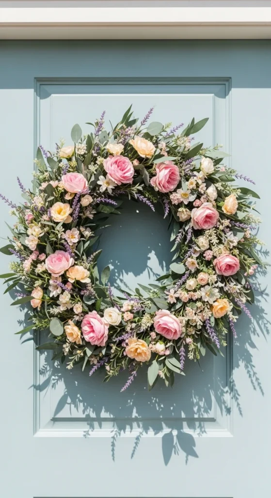 Mixed Pastel Flower Wreath