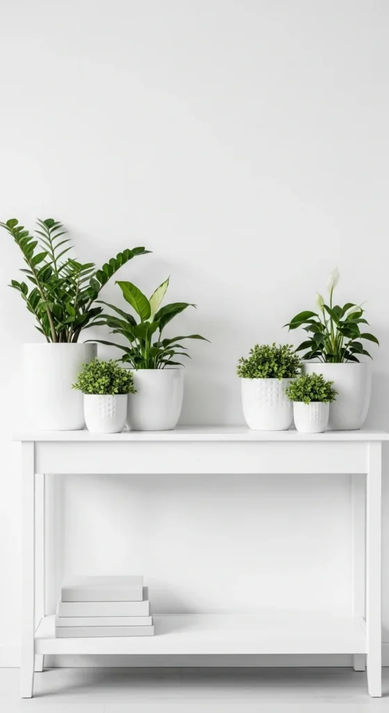 Monochrome Style with Fresh Greens