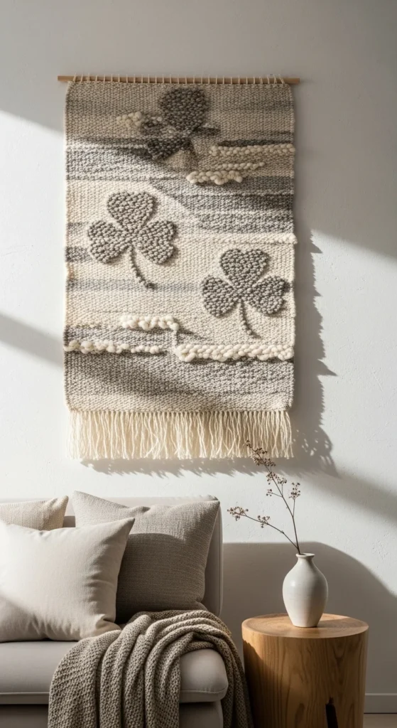 Neutral Textile Clover Hangings