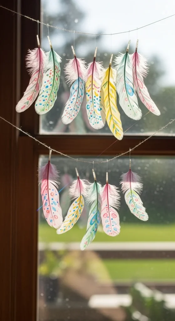 Painted Feather Decorations
