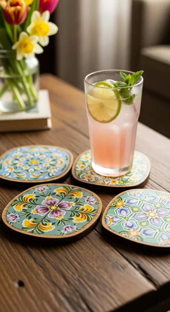 Painted Wooden Coasters