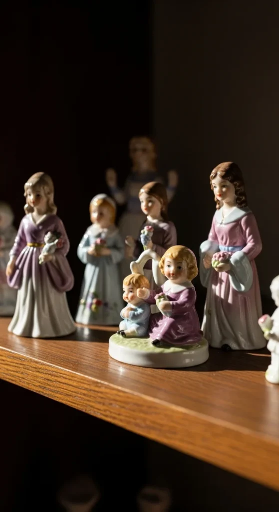 Porcelain Figurines on Open Shelves