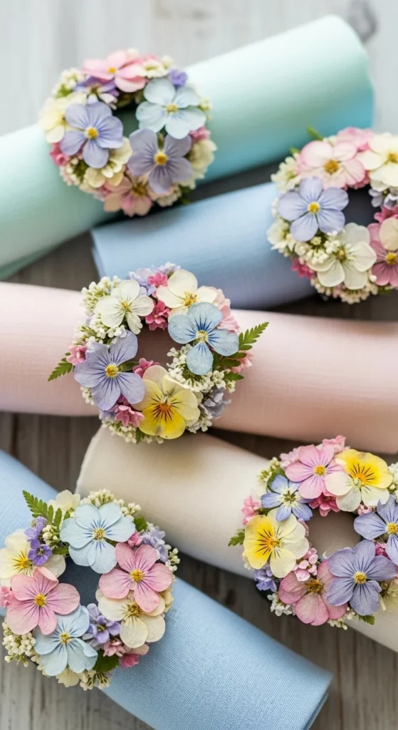 Pressed Flower Napkin Rings