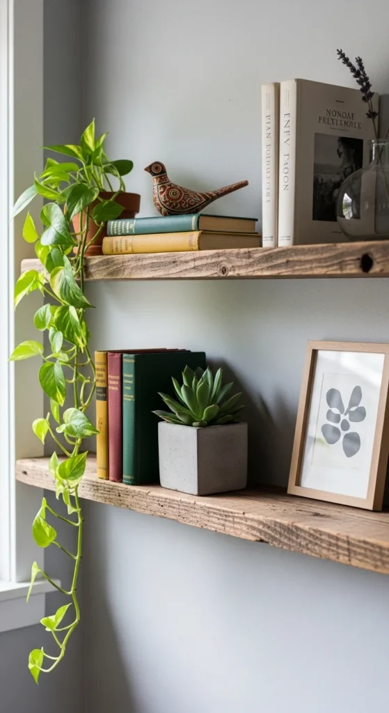 Reclaimed Wood Shelves for an Eco-Friendly Look