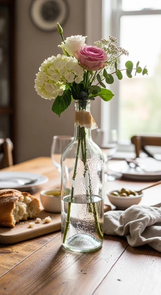 Repurpose Old Wine Bottles as Vases