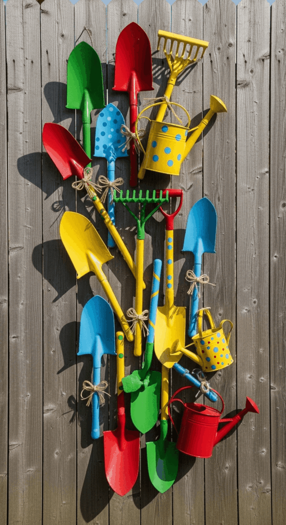 Repurposed Garden Tools as Decor
