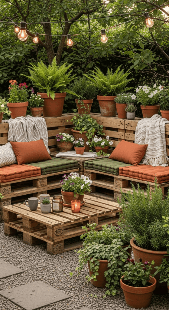 Repurposed Pallet Garden Furniture
