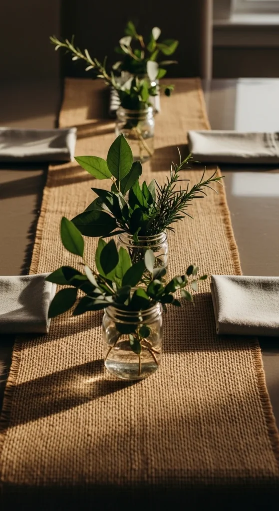 Rustic Burlap Table Runner