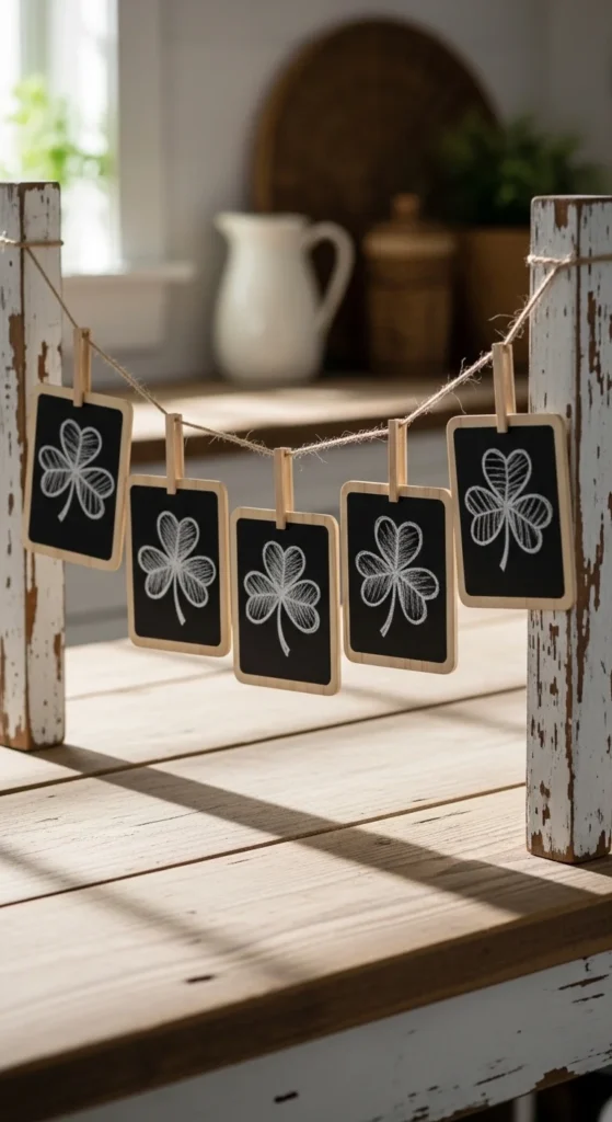 Rustic Chalkboard Shamrock Banner