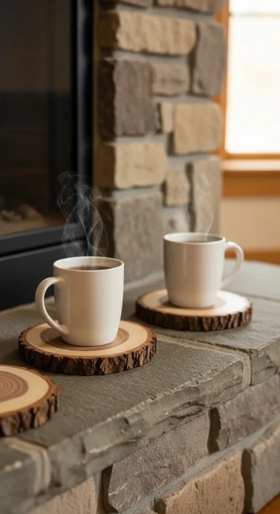 Rustic Log Slice Coasters