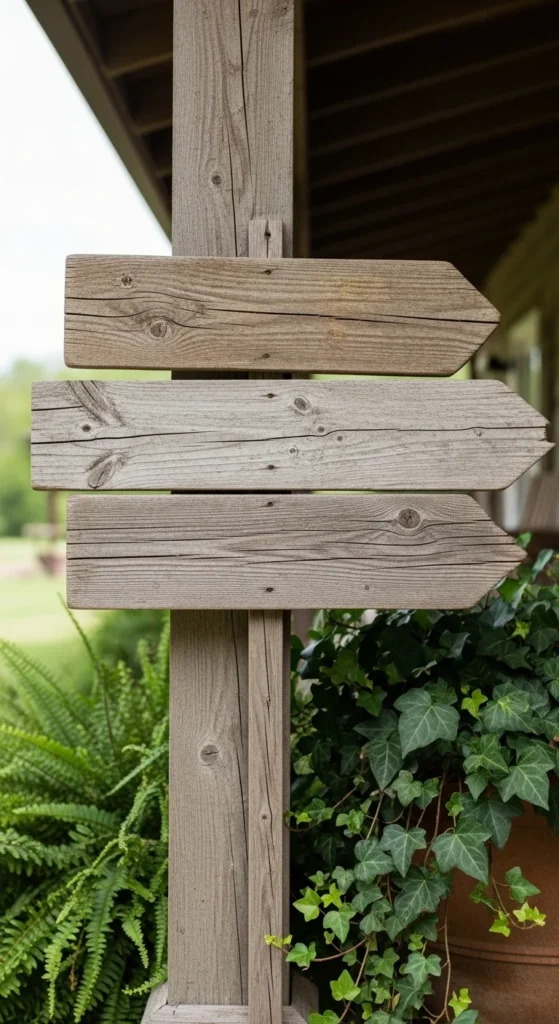 Rustic Porch Direction Sign