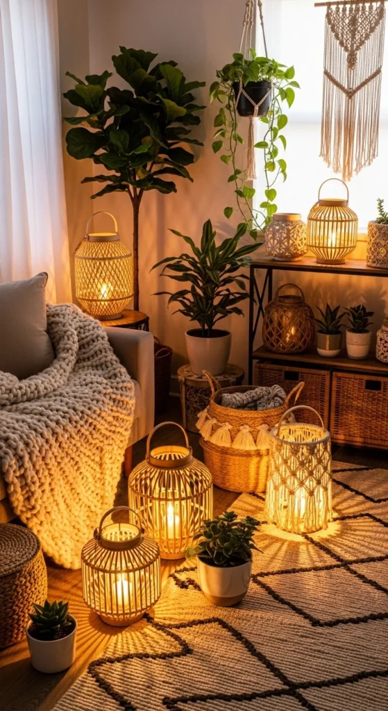 Soft Area Lighting With Table Lanterns