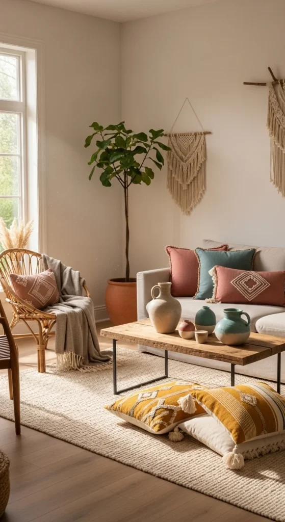 Soft Color Accents Through Small Decor Swaps