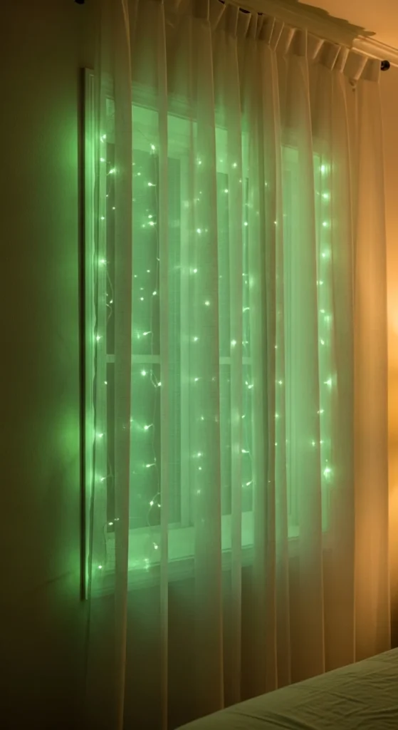 Soft Green Curtain Fairy Lights