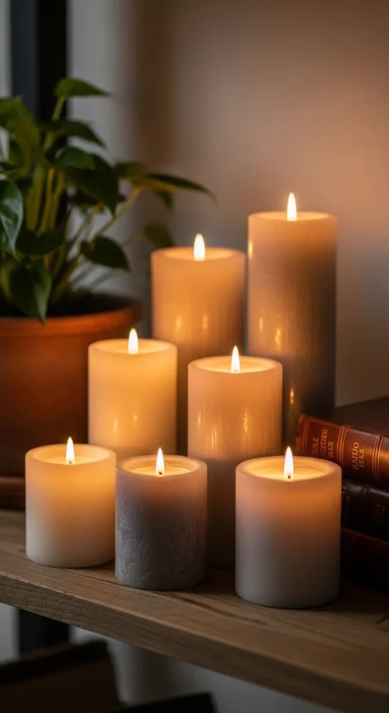 Soft Neutral Candles for a Cozy Glow