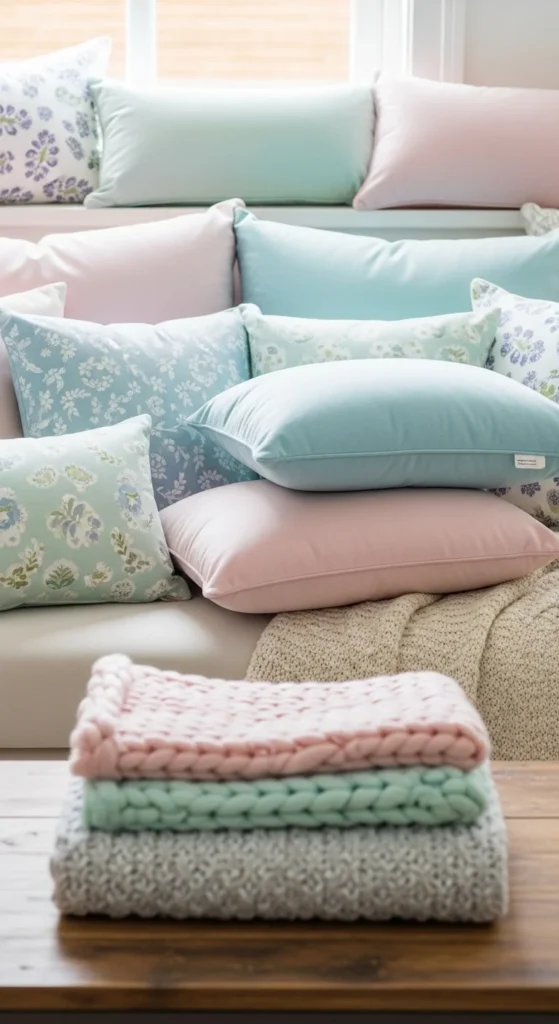 Soft Pillow and Cushion Accents