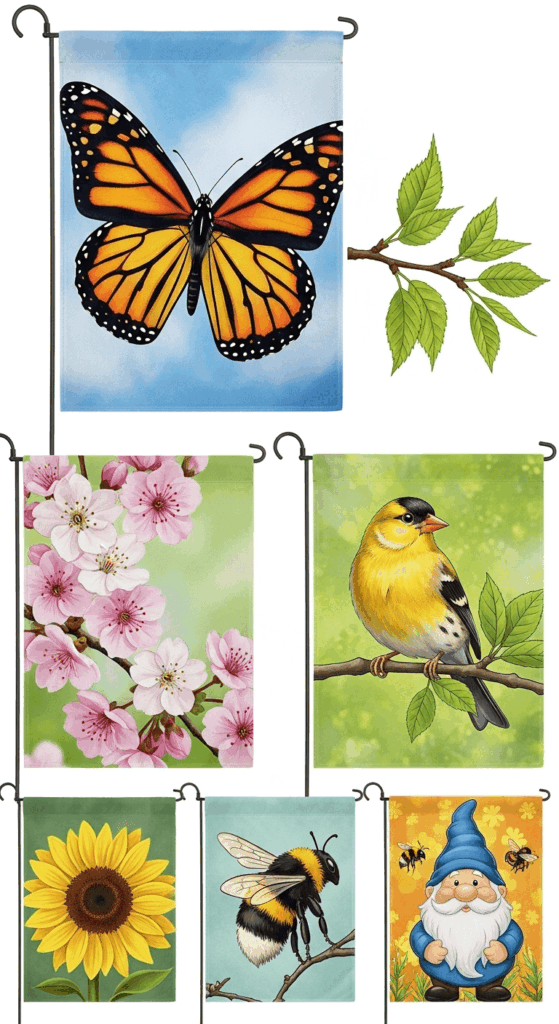 Spring-Themed Garden Flags